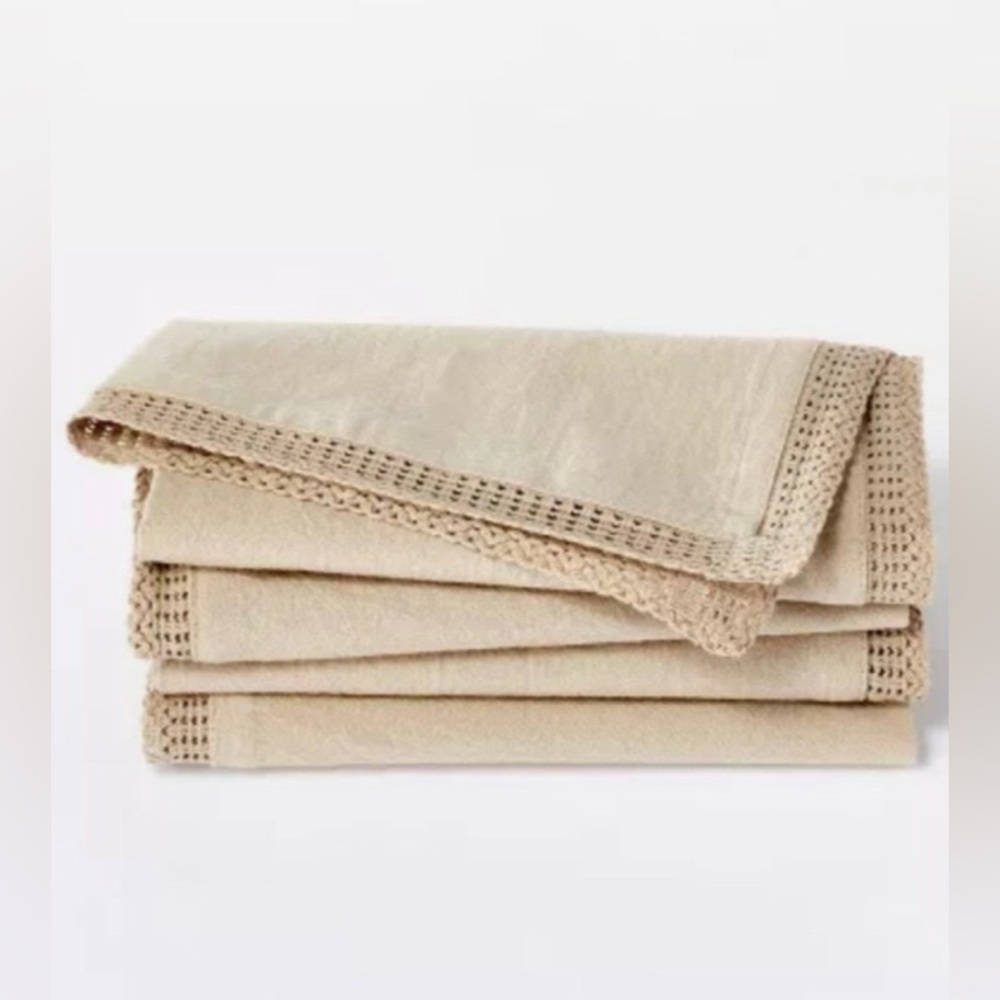 4pk Cotton Napkins Brown- Threshold™ designed with Studio McGee
